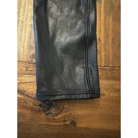 Spanx Faux Leather Leggings Black Tummy Control Shape Wear Size Small Slimming - Picture 4 of 9